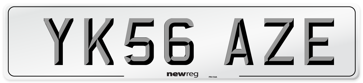 YK56 AZE Number Plate from New Reg